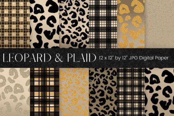 Download Plaid Leopard Print Digital Paper - Leopard Collection