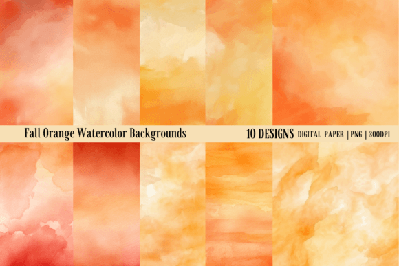 Download Autumn Watercolor Orange Backgrounds - Orange backgrounds Collection
